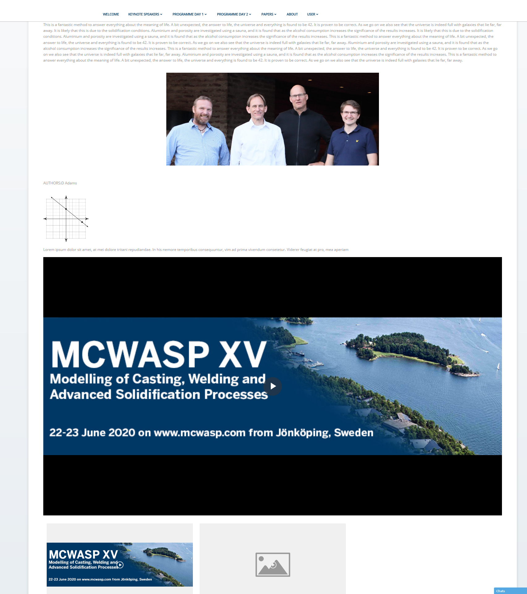 Example of a combination of Photo, Text, Diagram and several Video sections on the same Presentation page.
