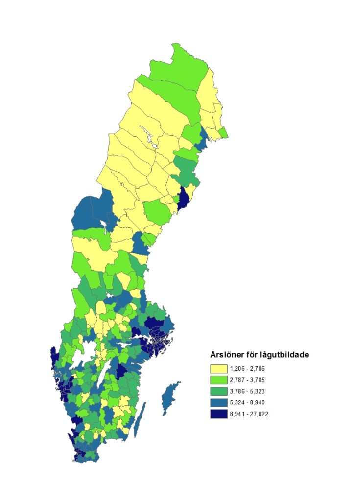 Årslöner lågutbildade